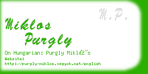 miklos purgly business card